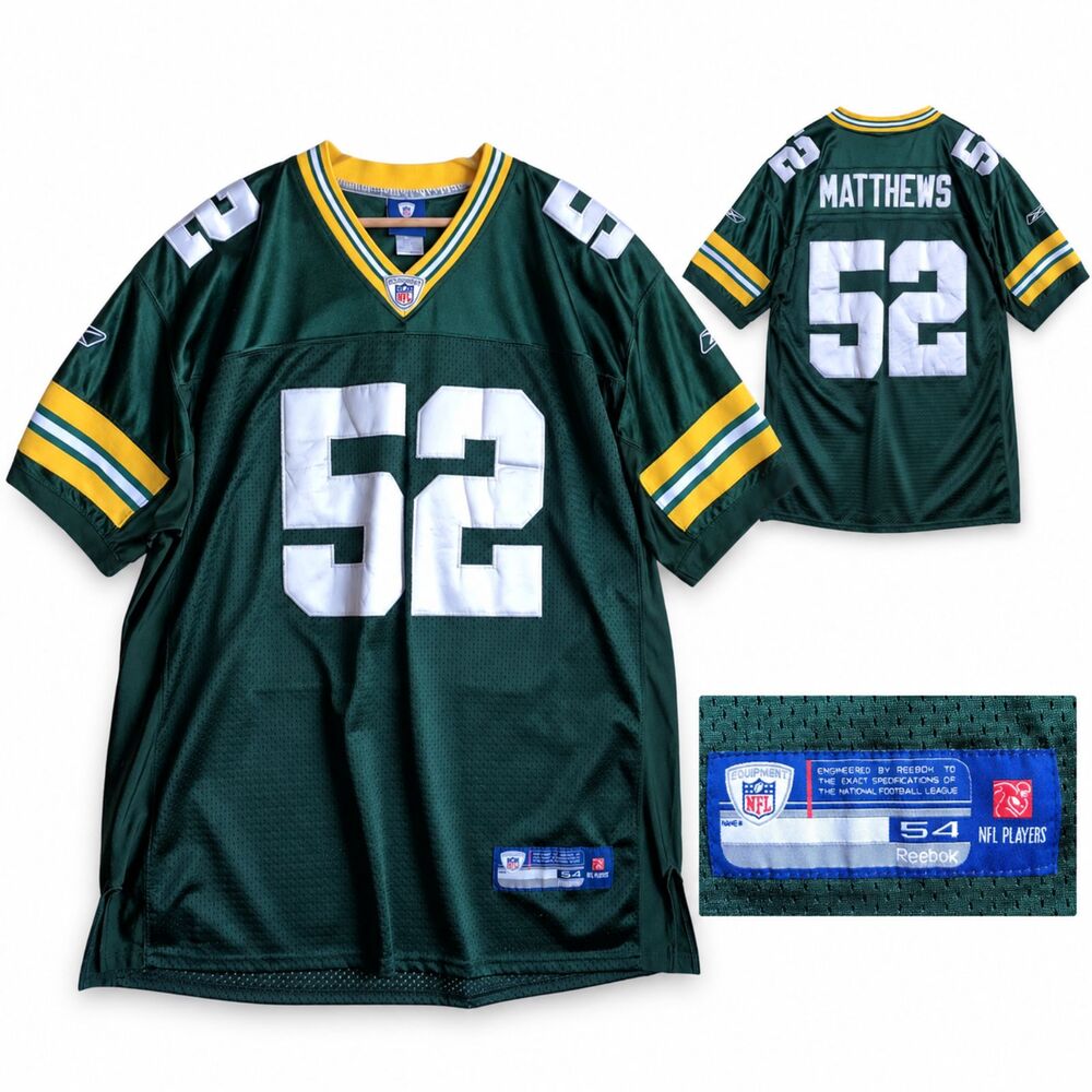NFL Players Reebok On Field Jersey Clay Matthew’s #52 Green Bay Packers Men’s XL